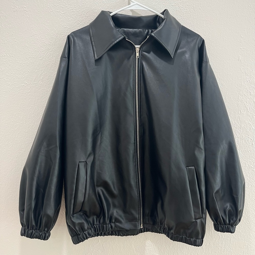 Oversized Faux Leather Jacket